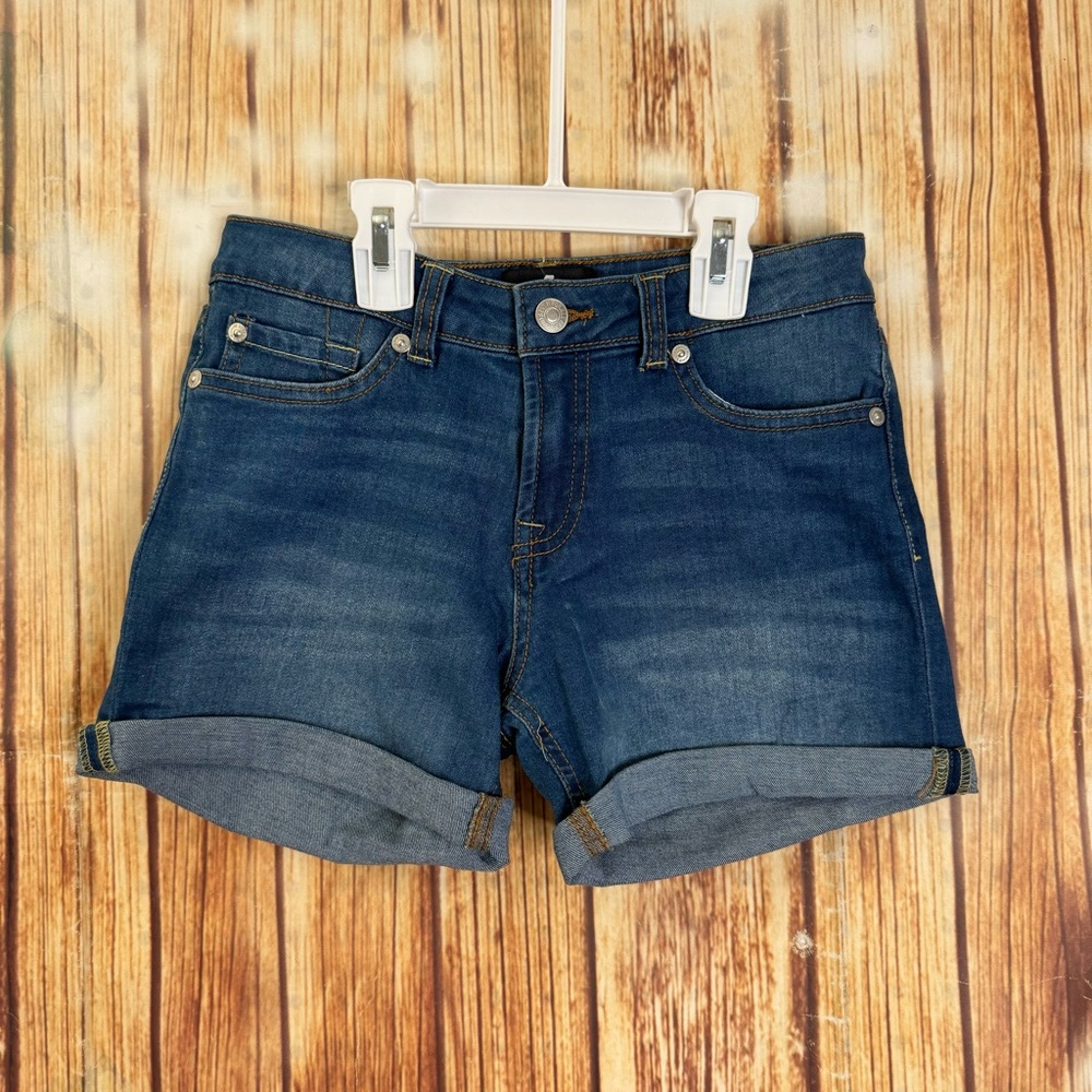 7 For All Mankind Women’s Denim Rolled Cuff Navy Jean Shorts Size 14